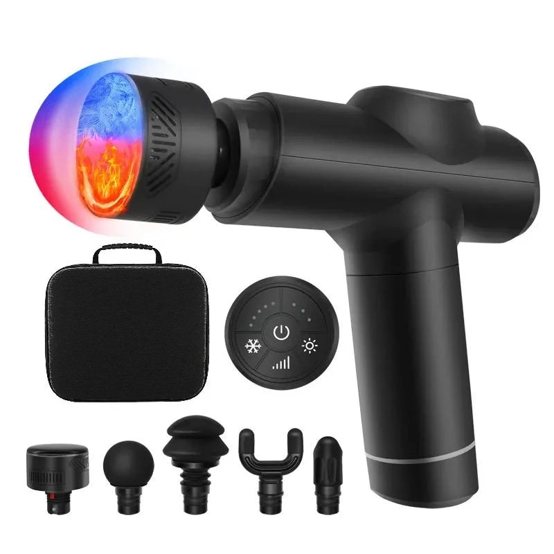 SANA CRIO-TERM — kit completo: pistola de percussão com cabeça térmica de calor e frio, painel de controle, estojo rígido preto e ponteiras