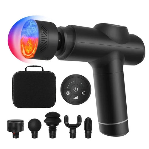 SANA CRIO-TERM — kit completo: pistola de percussão com cabeça térmica de calor e frio, painel de controle, estojo rígido preto e ponteiras